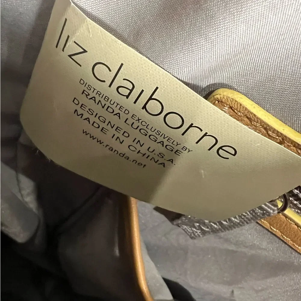 Liz Claiborne Randa luggage carry-on bag tote purple tan